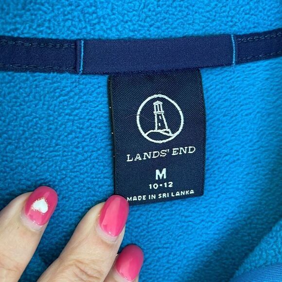 Lands End Micro Fleece 1/4 Zip Jacket/Sweater. Size‎ Medium. Teal blue - Picture 4 of 7